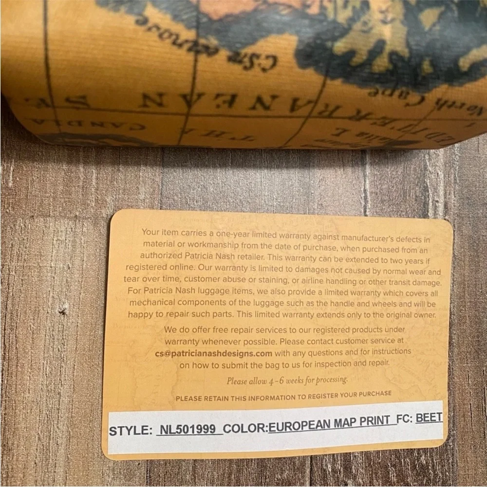 NWT Patricia Nash Patina Mini Cosmetic Case- European Map Print